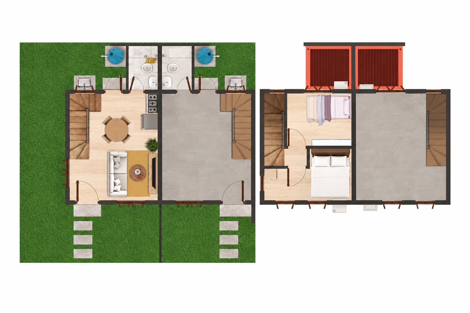 2BR Affordable House Floor Plan